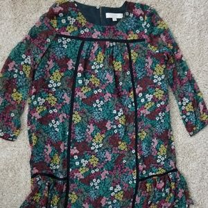 NWOT LOFT long sleeve floral shift mini dress - S